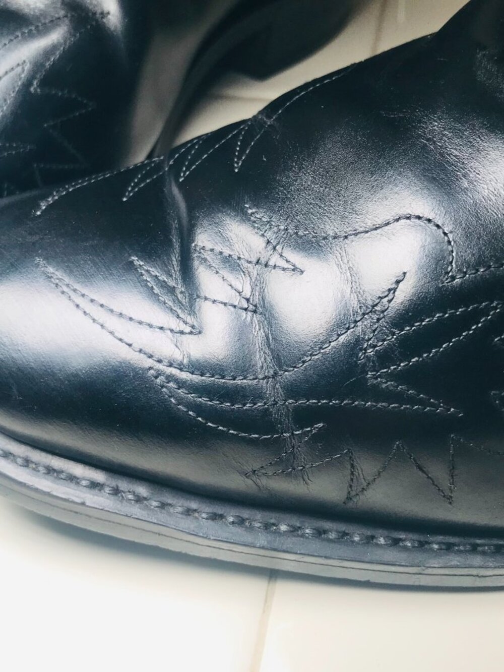 Laredo 6840 Men’s Gainesville Western Cowboy Boots Sz 10 EW Black Leather Eagle - Picture 14 of 16